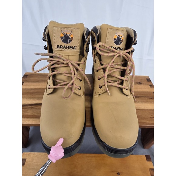 BRAHMA Women's Wheat Combustion 6" Steel Toe Work Boots **RIGHT 9 LEFT 9.5** - Picture 3 of 11